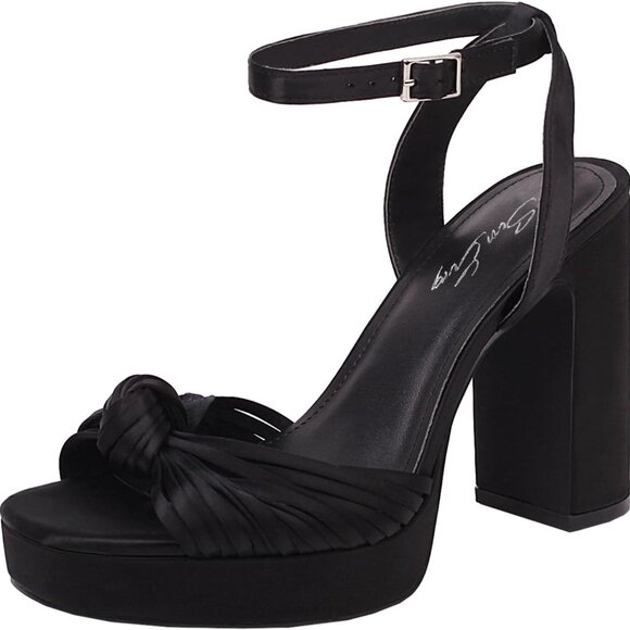 Women’s Chunky Platform Heels Satin Bow Open Toe Strap Wedding Party - Picture 1 of 8